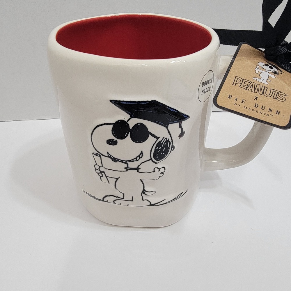 NEW! Rae Dunn Peanuts Snoopy "YOU DID IT!" 2025 Graduation 18 oz Mug 75YR NWT!